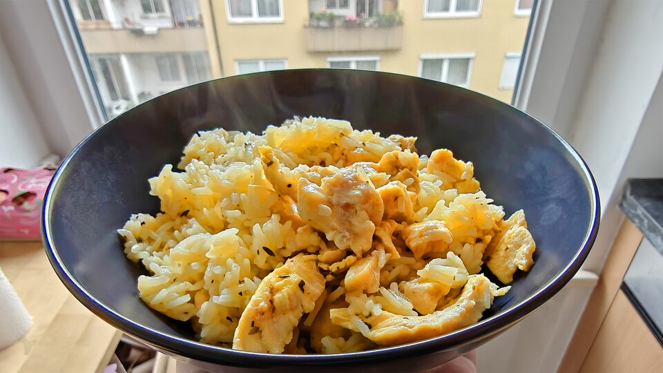 Das fertige Gericht war echt lecker und ich musste so gut wie nichts dafür tun. Bekocht zu werden, schmeckt halt einfach am besten.