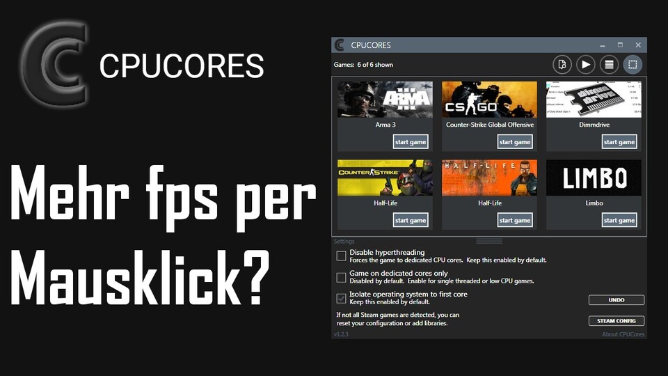 CPU Cores - Mehr fps per Mausklick? Tuning-Tool für Spieler im Check