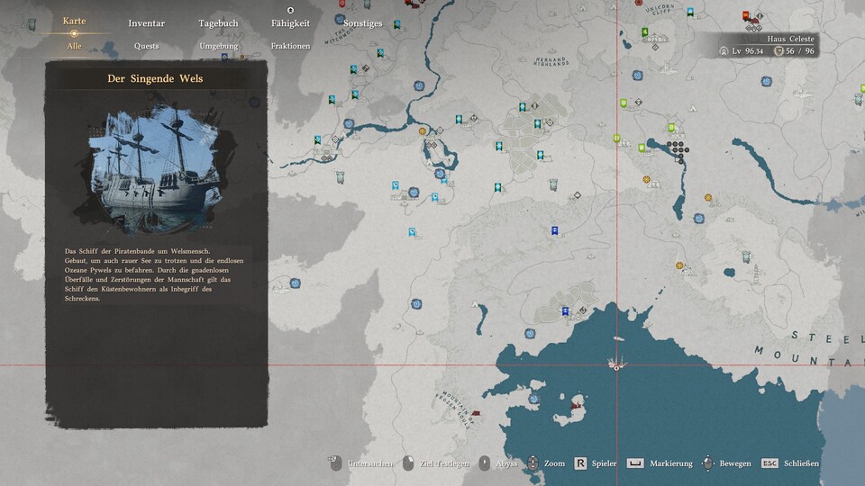 Das Piratenschiff findet ihr im Süden der Startregion Hernand.