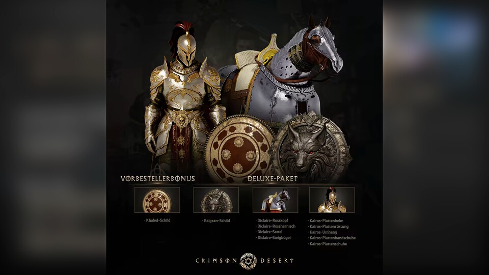 Vorbesteller erhalten ein zusätzliches Schild und auf der PS5 gibt es obendrein noch eine Plattenrüstung.