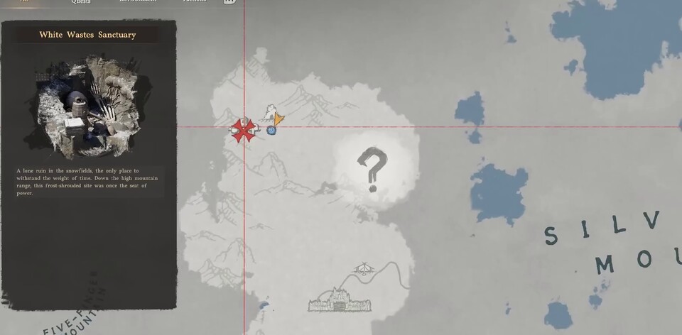 Hier auf der Karte findet ihr das Darkbringer-Schwert.