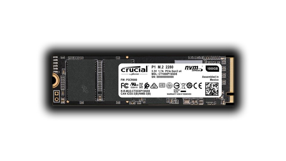 Crucial P1: SSD-Futter für den M.2-Slot und mit NVMe-Anbindung.