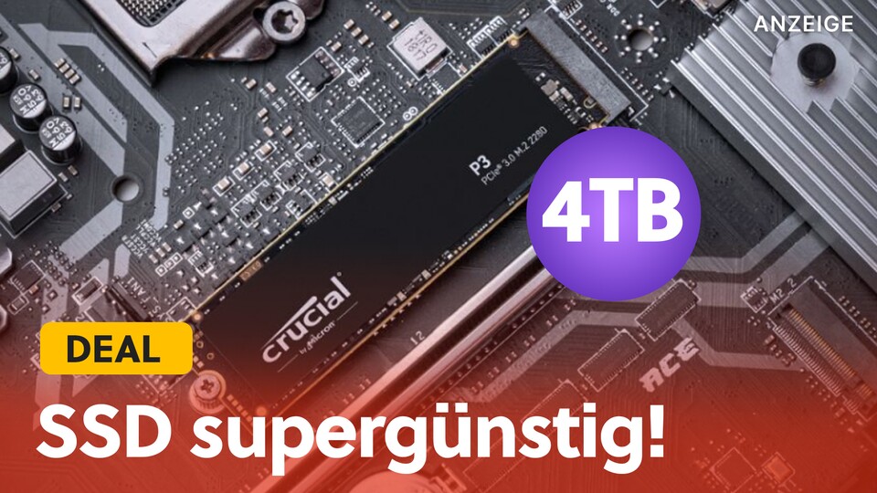 4TB M.2 NVMe SSD für PCI 3.0 im Angebot für unter 200€ - so günstig gibts jetzt die Crucial P3!
