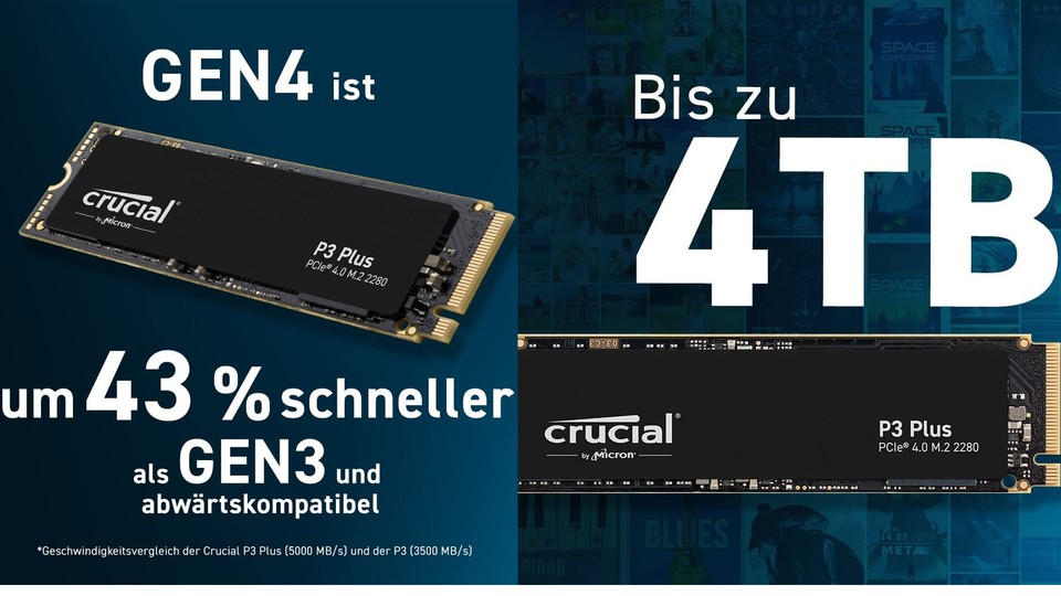 Crucial P3 Plus im Test: PCIe-4-SSD mit überragendem Preis