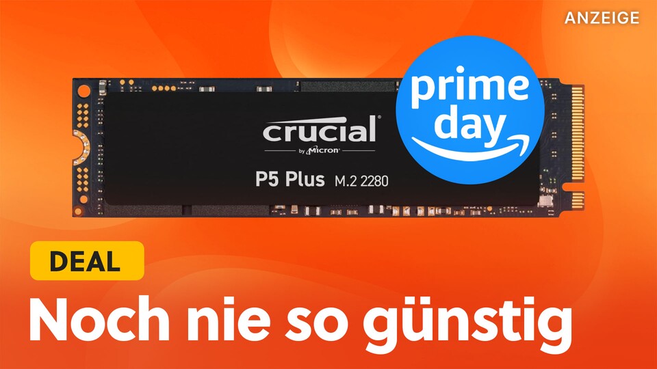 Bei Amazon ist die Crucial P5 Plus mit 1 TB schon vor dem Prime Day erheblich reduziert und kostet nur noch 64,99€!
