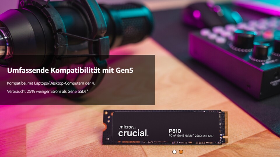 Die Crucial P510 ist eine PCIe 5.0 SSD. Ihr könnt sie sowohl in der PS5 als auch dem PC verwenden.