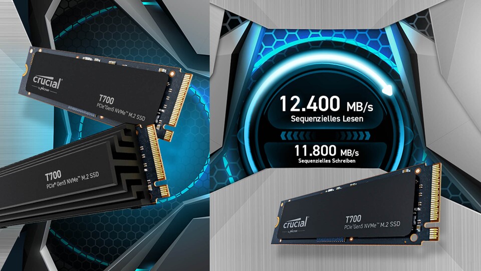 Unglaubliche Geschwindigkeiten dank PCIe 5.0: 12.400 MBs sind Bestleistung!
