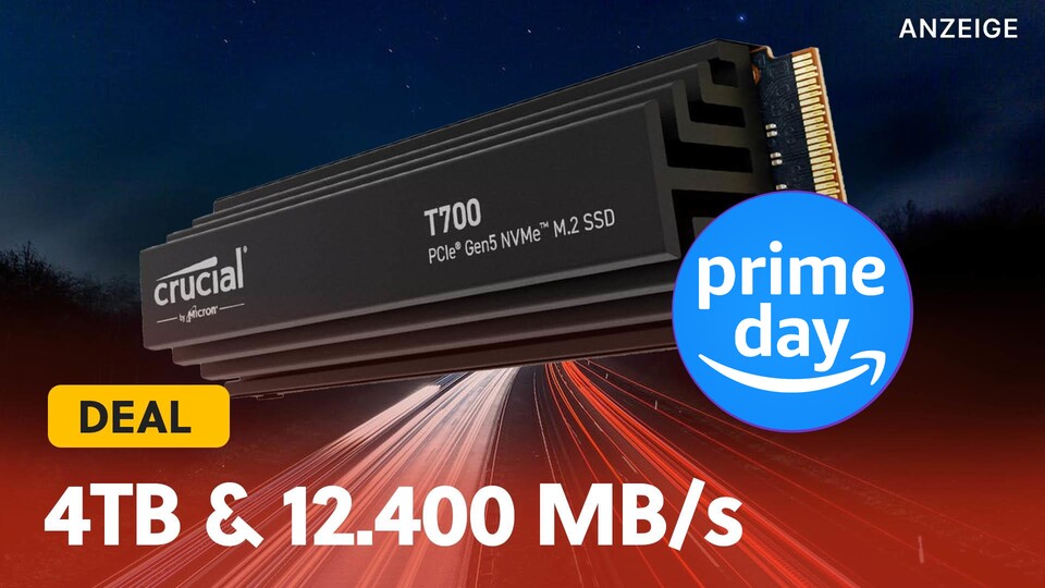 Wenn ihr die schnellste M.2 NVMe SSD haben wollt, die Crucial T700 ist da! Am Prime Day bekommt ihr sie stark reduziert auf Amazon im Angebot.