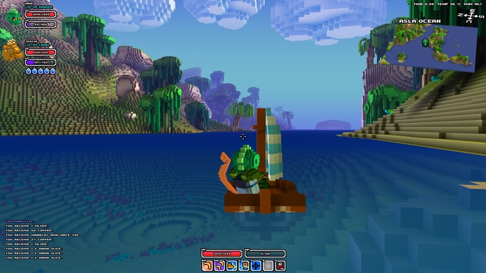 Mit dem Boot fährt man in Cube World nur, wenn man den richtigen Skill ausbaut.