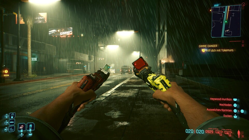Mit zwei Pistolen lebt es sich doch gleich viel besser in Night City!