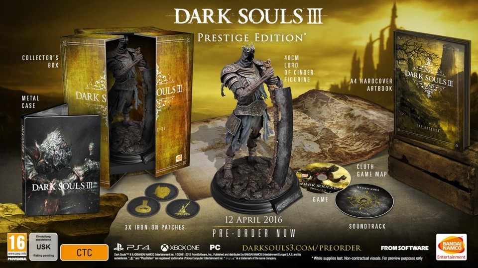 Die »Prestige Edition« von Dark Souls 3 mit zahlreichen Extras.