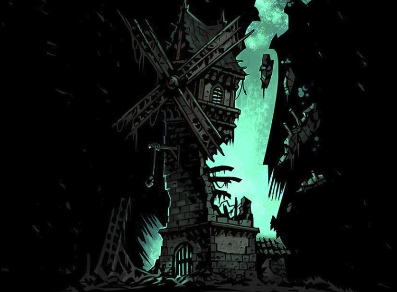Diese Windmühle wird in Darkest Dungeon: The Color of Madness von einem außerirdischen Meteoriten heimgesucht. 