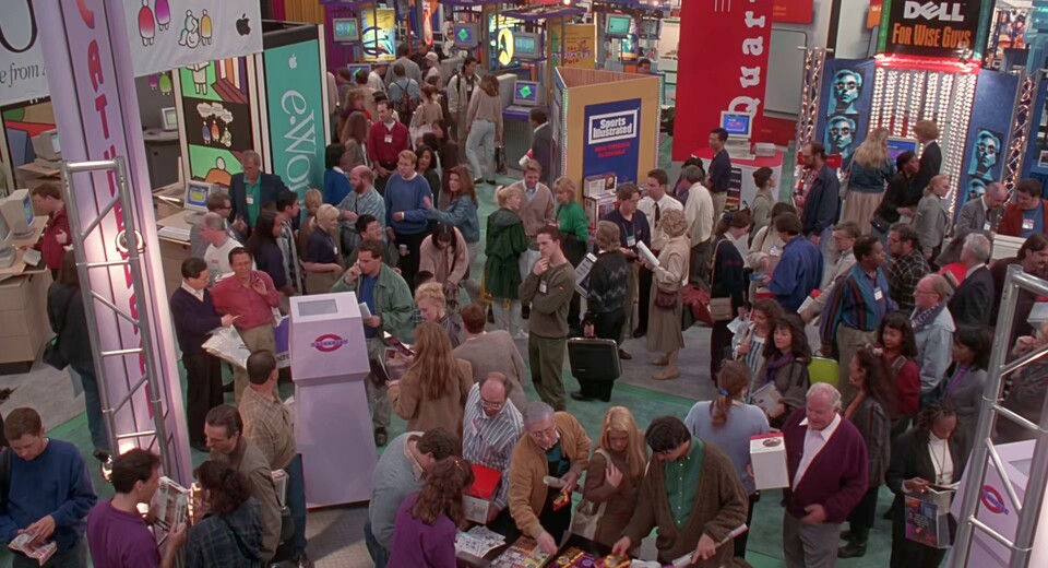 Das Finale des Films spielt auf einer echten Messe, der Macworld 1995. (Bild: Columbia Pictures)