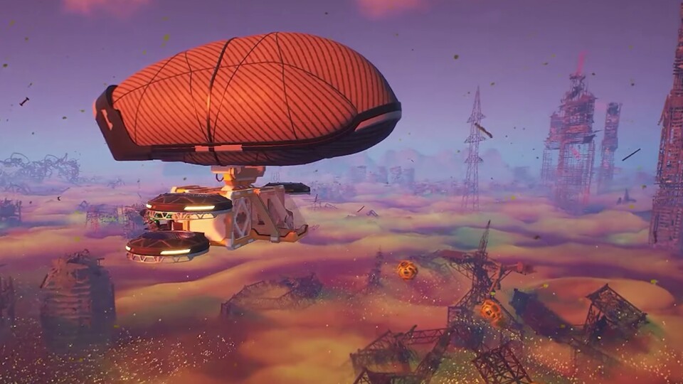 Das Sci-Fi-Survivalspiel Forever Skies zeigt im Trailer selbstgebaute Luftschiffe