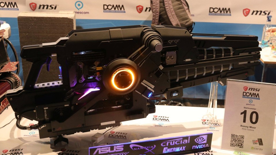 Auf der Dreamhack 2019 findet die 17. Deutsche Casemod Meisterschaft statt. Das hier zu sehende Modell »ROG Carbine« von Ronny Moor hat bei der letzten DCMM den ersten Platz in der Kategorie CaseCons belegt.