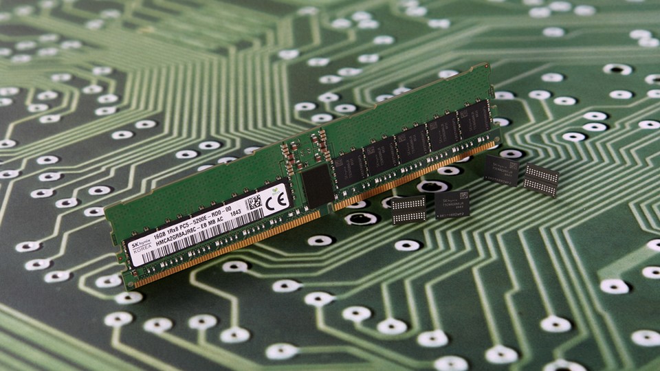 Ein DDR5-RAM-Modul von0 SK Hynix.
