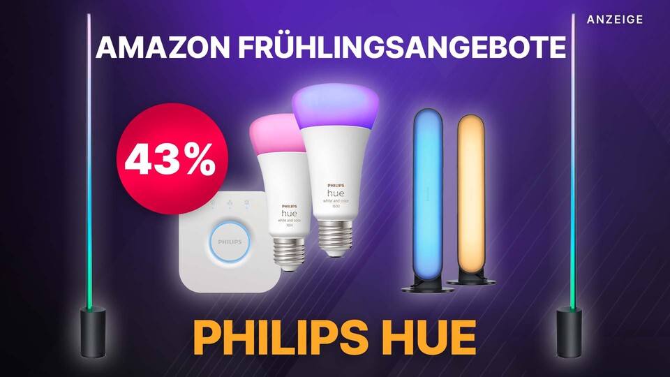 Bei den Frühlingsangeboten von Amazon könnt ihr bis morgen beim Kauf von Philips Hue Produkten richtig sparen!