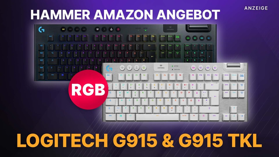 Mit der G915 habt ihr die Wahl! Mit Nummernblock oder als schmale TKL Tastatur. In schwarz oder weiß.