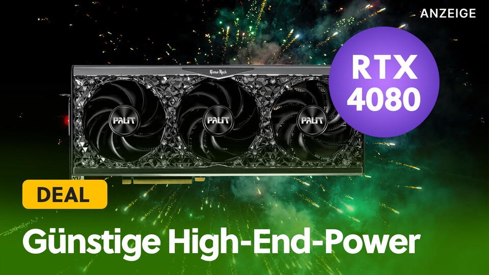 Die RTX 4080 überzeugt mit ihrer brutalen Leistung und als Custom-Karte von Palit auch noch mit einem stylischen Design. Im Mindfactory Angebot ist sie gerade günstiger.