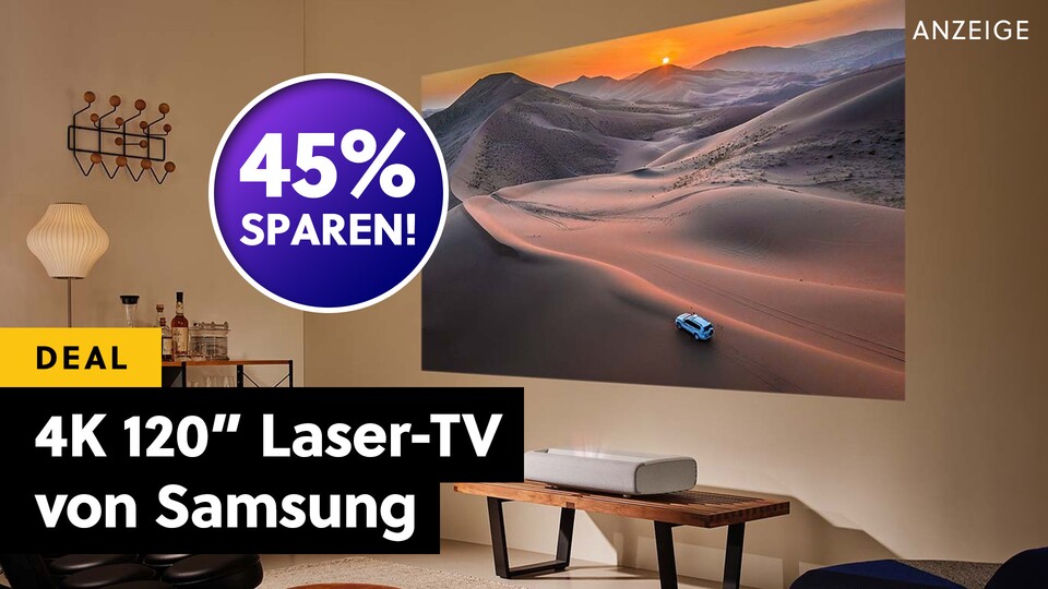 4K auf absolut beeindruckenden 120 Zoll: Werte, von denen selbst die besten Smart-TVs auf dem Markt nur träumen können, sind mit diesem Samsung Laser-TV möglich! Jetzt kostet das Teil über 1.500€ weniger!