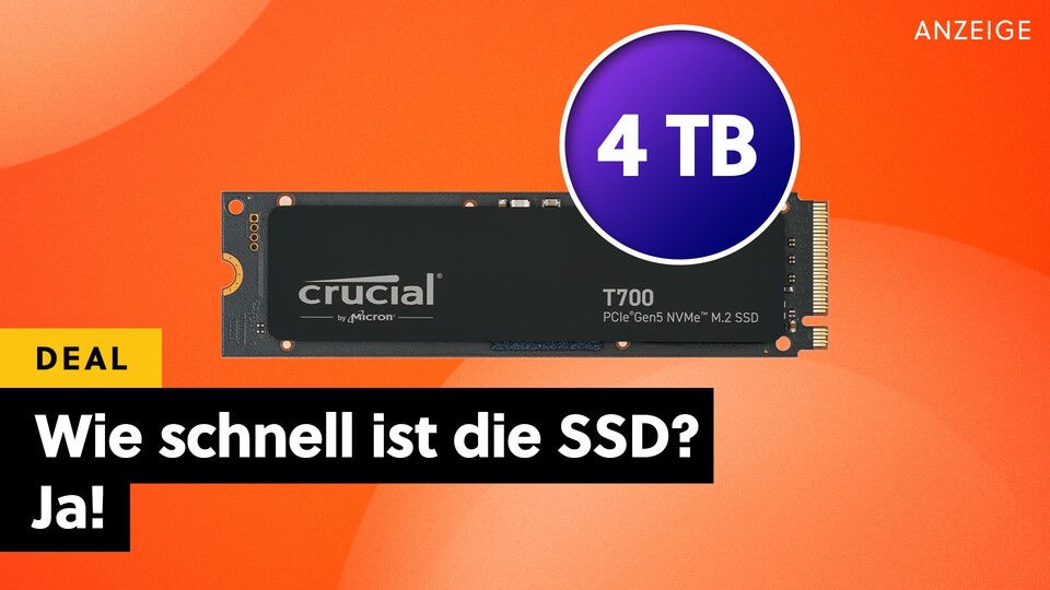 Gerade finden sich bei Amazon eine ganze Reihe an SSDs im Angebot. Die schnellste Crucial-SSD der Welt ist um ein Viertel reduziert und gleich zwei 4TB-Modelle obendrein sagenhaft günstig!