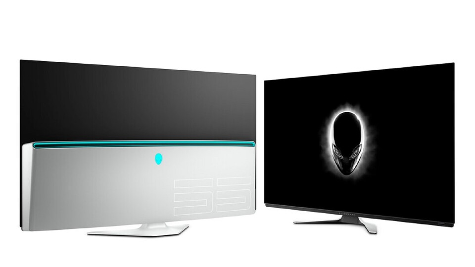 Der Dell Alienware AW5520QF erinnert mit einer Diagonalen von 55 Zoll eher an einen Fernseher als an einen PC-Bildschirm. (Bild: Dell)