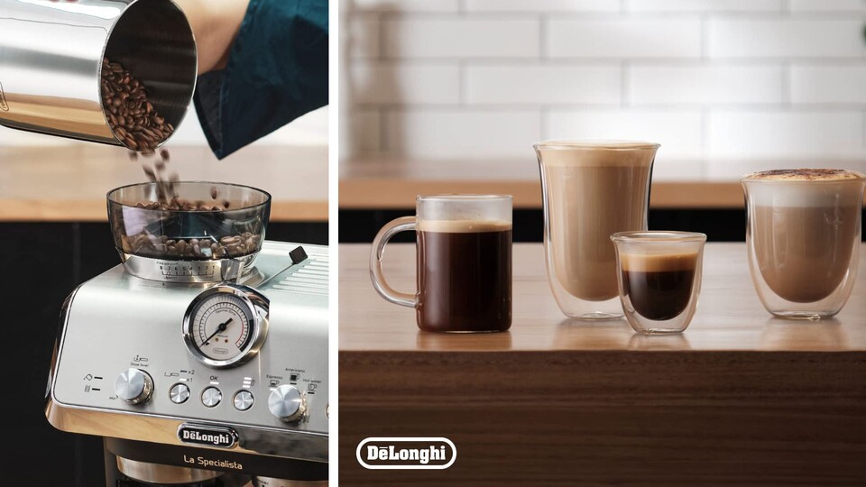 Nie wieder schlechter Kaffee: 150€ Amazon mit Angebot Mahlwerk im DeLonghi Siebträgermaschine günstiger