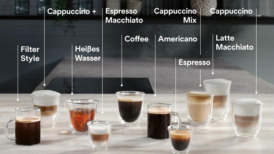 Mehr Auswahl geht kaum: 13 One-Touch-Getränke machen die Magnifica Evo Next zum super-vielseitigen Kaffeevollautomaten.