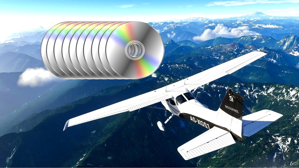 Der Microsoft Flight Simulator kommt auf satten zehn DVDs heraus.