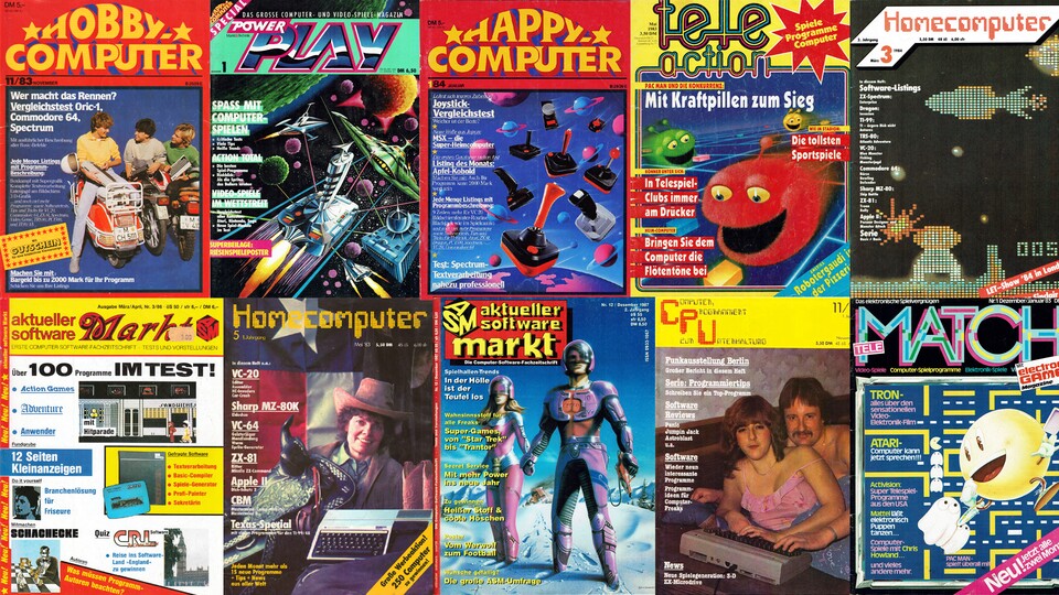 Das waren noch Zeiten! Die ersten deutschen Spielemagazine tauchten in den 80er Jahren auf dem Zeitschriftenmarkt auf. Für GameStar Plus wühlen wir in den Archiven von Happy Computer, ASM und Power Play.