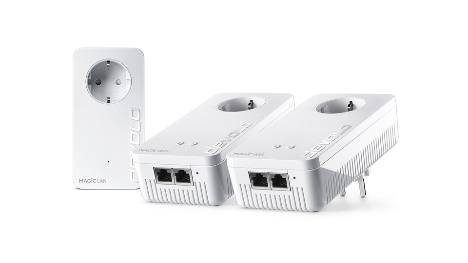 Das Multiroom Kit besteht aus einem LAN- und zwei WiFi-Adaptern.