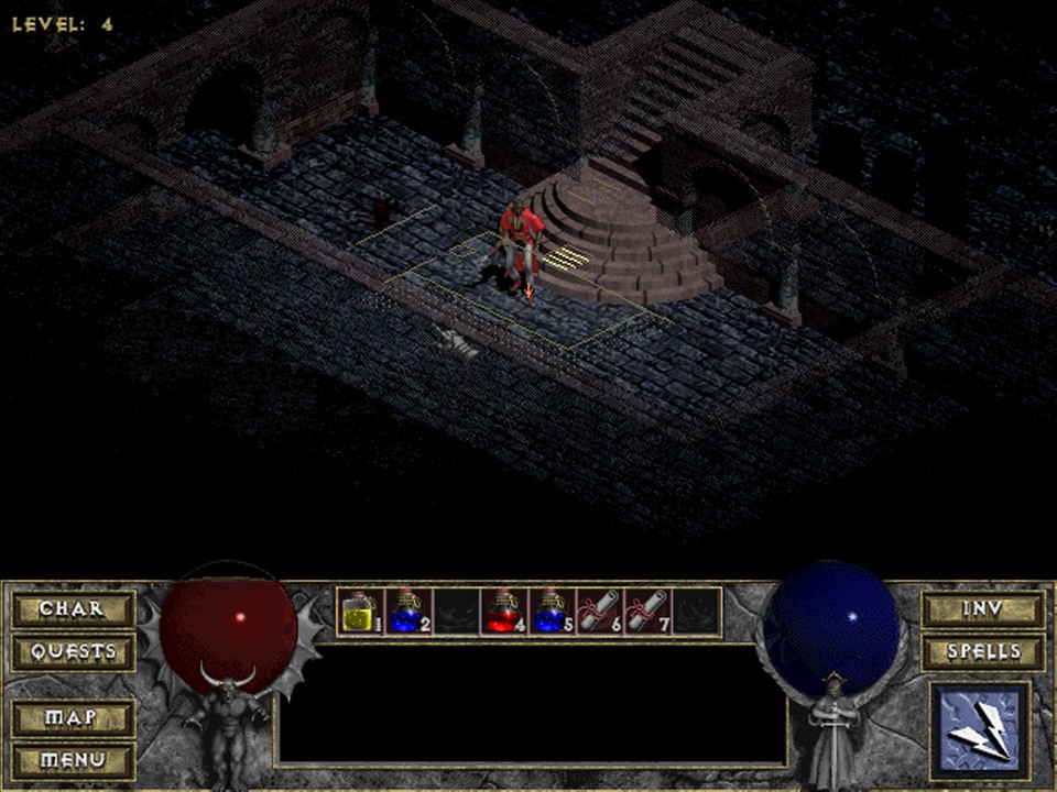 Insgesamt besteht Diablo 1 aus 16 Leveln, die sich in vier Gebiete unterteilen. Von der Kathedrale bis in die Hölle.
