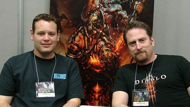 Diablo 3-Entwickler Kevin Martens (links) und Leonard Boyarsky (rechts).