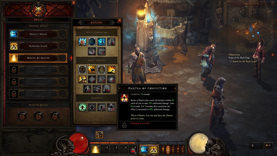 Diablo 3 - Im Betatest lässt sich die Talentwahl derzeit nur an Nephalem-Altaren (Mitte) ändern.