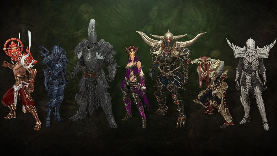 Die glorreichen Sieben von Diablo 3 mit ihren Haedrig-Sets.