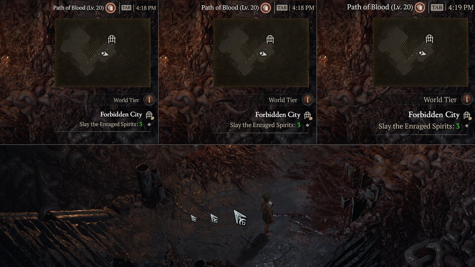 Kleinere und größere Maus-Cursor und Schriftgrößen im direkten Vergleich.