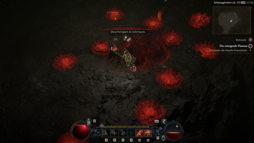 Ihr habt die Möglichkeit, euren Charakter hervorheben zu lassen, hier zu erkennen an der permanenten grünen Umrandung. Das ist zu viel des Guten, komplett deaktivieren solltet ihr das Feature aber auch nicht. Ein guter Mittelweg ist die automatische Hervorhebung, wenn der Charakter verdeckt ist.