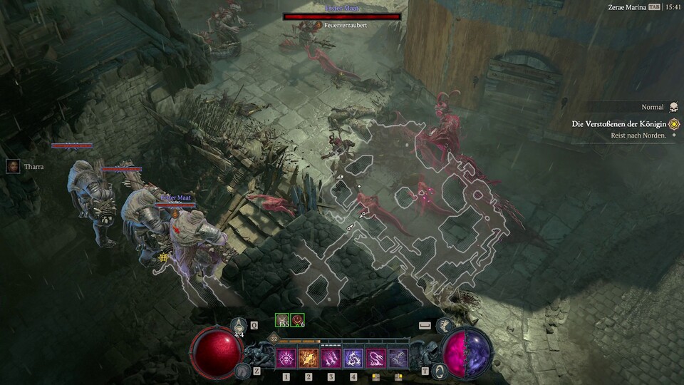 Ob dezent oder markant: Das Map-Overlay in Diablo 4 Lord of Hatred lässt sich nach eigenem Gusto einstellen. Es ist aber immer zentral in der Bildmitte fixiert.