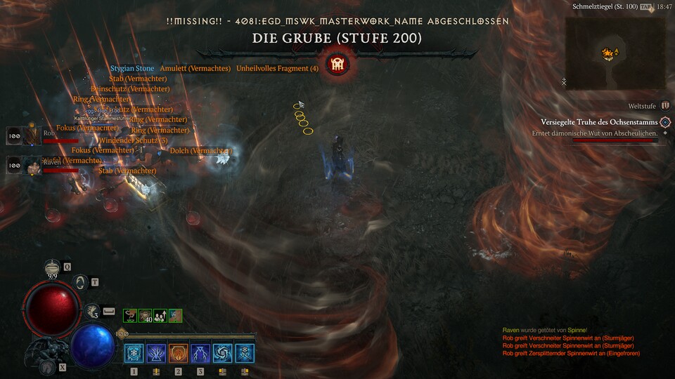Die Grube erinnert an die großen Nephalemportale aus Diablo 3, denn auch hier werden alle Belohnungen am Ende auf einen Schlag ausgespuckt.