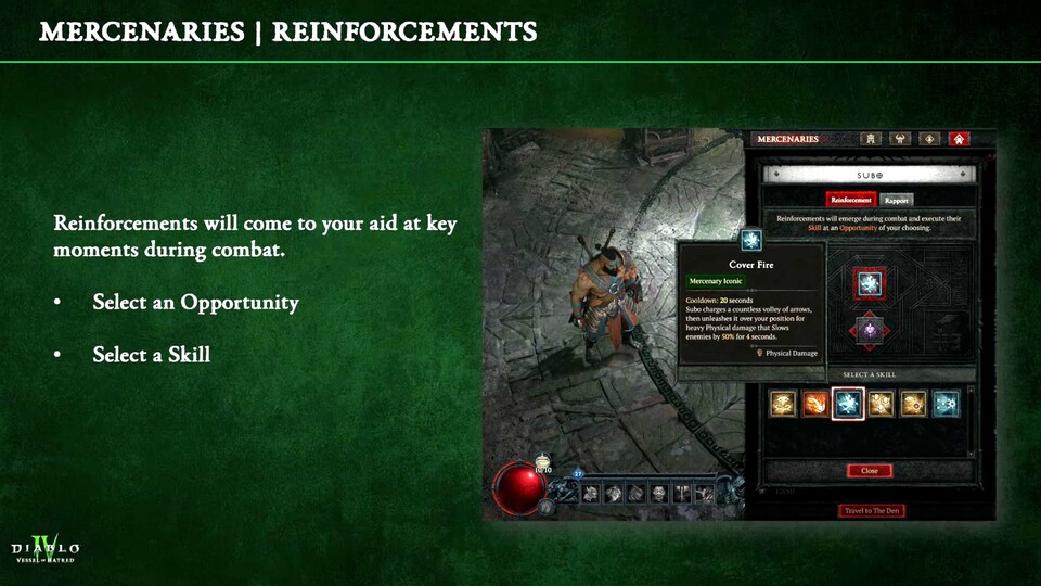 Die Söldner können euch nicht nur begleiten, sondern auch als temporäre Verstärkung dienen.