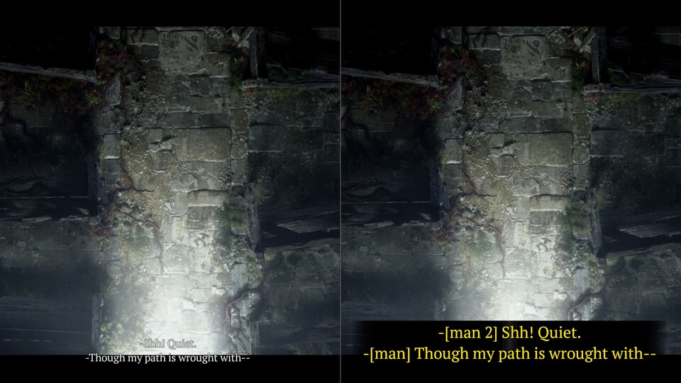 Zwei unterschiedliche Untertitel-Optionen im Vergleich.