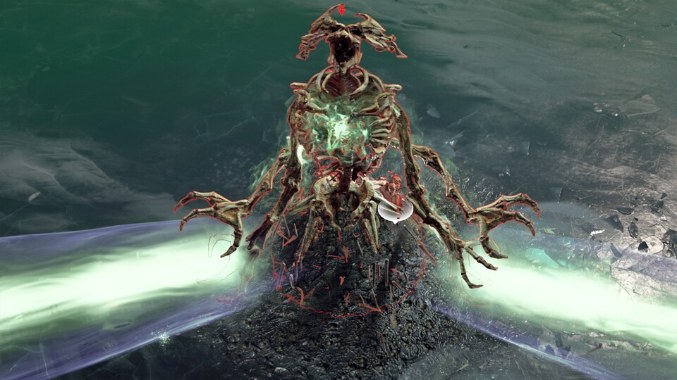 Der Wandelnde Tod ist ein gewaltiger Skelettmagier, der uns am liebsten in ein Knochengefängnis sperren will.