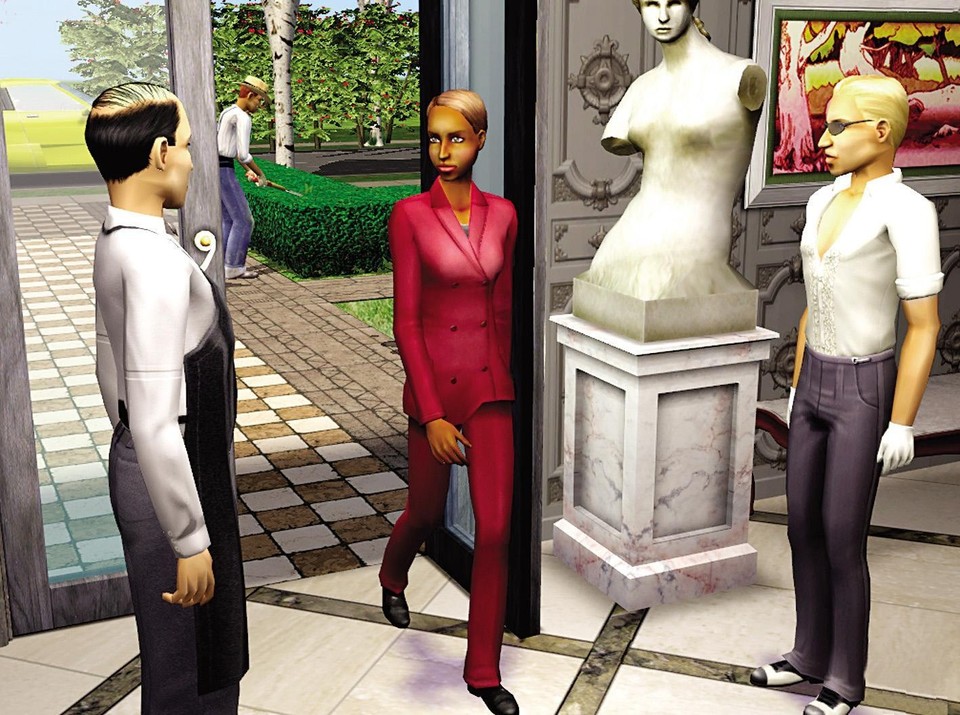 Reiche Sims in noblen Wohngegenden engagieren Personal wie Butler oder Gärtner, das Ihnen lästige Arbeiten abnimmt. Außerdem leisten sie sich Luxusgegenstände wie Statuen.