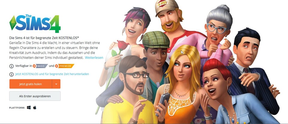 Die Sims 4 gibt's derzeit auf der Origin-Webseite und im Client gratis. Wenn ihr das Spiel lediglich verschenken könnt, hilft es unter Umständen, es erst in eure Wunschliste aufzunehmen und dann von dort noch einmal zu versuchen, es in die Bibliothek hinzuzufügen.