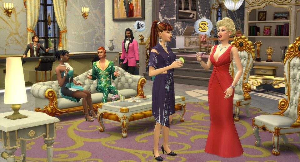 So lässt es sich leben - Luxus, schöne Möbel und berühmte Sims.