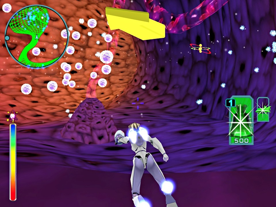 Re-Mission: ein Spiel für krebskranke Kinder. Als Miniroboter kann man Krebszellen im Körper abschießen ...