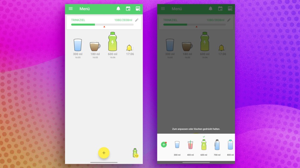 Wenn ihr wie ich nicht regelmäßig ans Trinken denkt, dann ist eine Reminder-App vielleicht die richtige Lösung. (Bildquelle: GameStar Tech Aaron Hofmann)