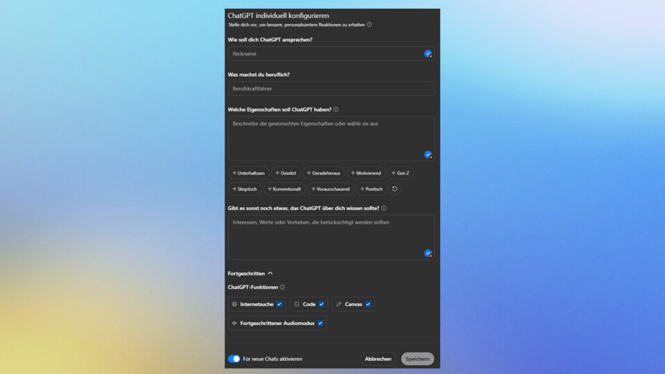Skepsis, Unterhaltung und Gen-Z-Slang: ChatGPT kann diverse Töne anschlagen.