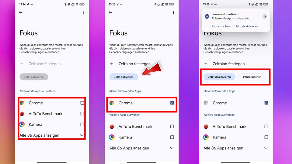 Apps lenken euch ab? Dann nutzt den Fokus, um sie stummzuschalten. (Bildquelle: GameStar Tech)