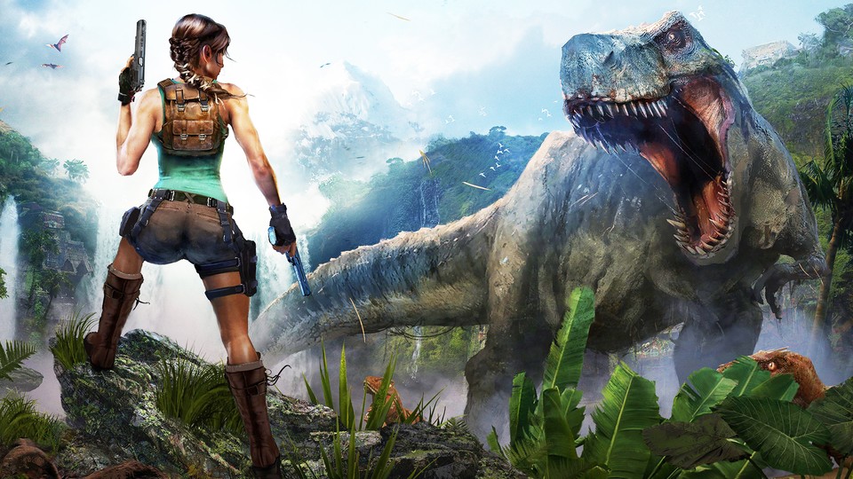 Der Tyrannosaurus rex in Tomb Raider bleibt so unvergessen wie viele andere Dino-Spiele auch.